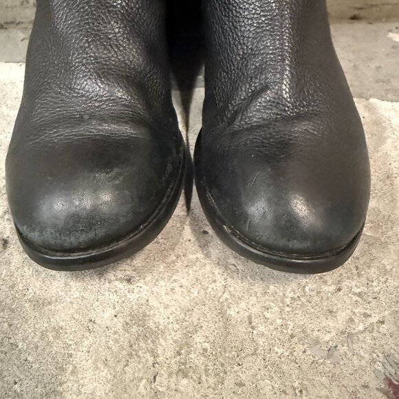 J. Crew Black Emmett Wide Calf Pebble Leather Tall Zip Boots Extended Calf 6 - Picture 7 of 13